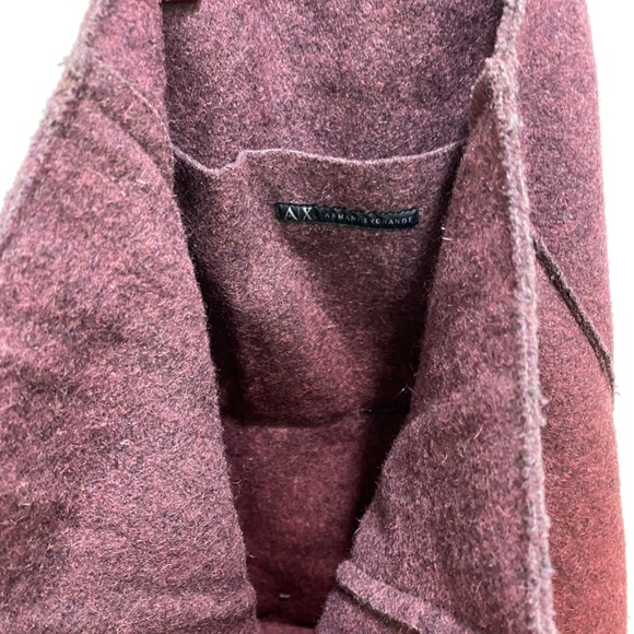 armani exchange pink/purple ombre wool blend tote - Picture 6 of 7